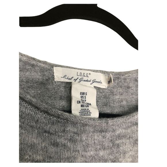 L.O.G.G x H&M Grey oversized lace up sweater S - Picture 3 of 7